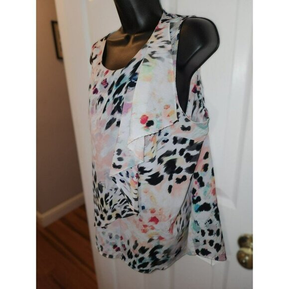 Apt. 9 XL Sleeveless Blouse |‎ Pink Animal Print | Flowy & Lightweight - Picture 9 of 12